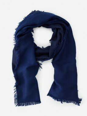 J McLaughlin Carey Cashmere Scarf - Navy/Midnight NEW